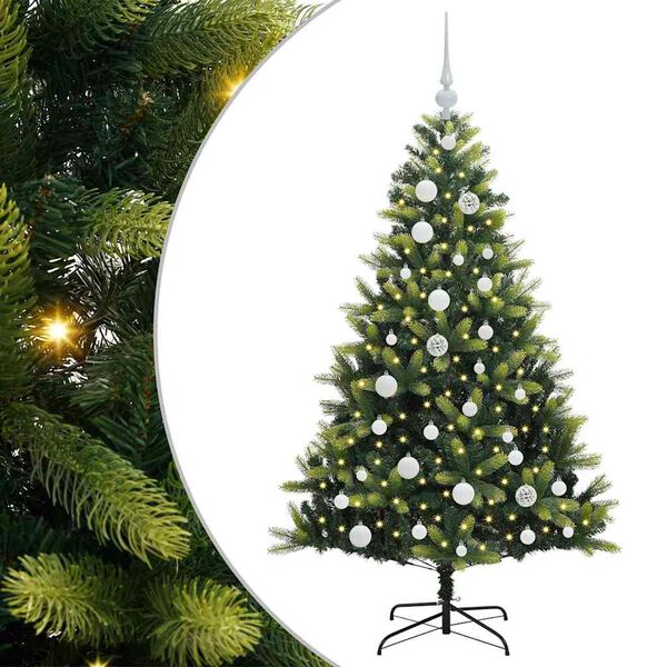 vidaXL Albero di Natale Artificiale Pieghevole 150 LED Verde 120 cm
