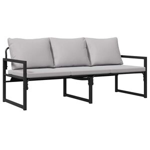 vidaXL Arredamento da Giardino Altro Nero 180 x 72.5 x 71 cm Acciaio