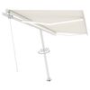 vidaXL Tenda da Sole Retrattile Manuale LED 450x350 cm Crema
