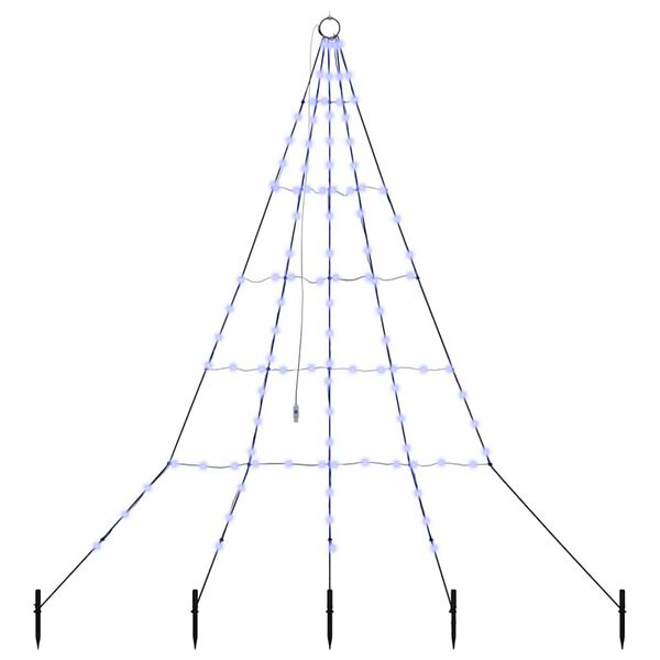 vidaXL Albero di Natale LED con picchetti per il terreno Blu 182 cm