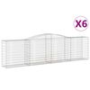vidaXL Cesti Gabbioni ad Arco 6 pz 400x50x100/120 cm Ferro Zincato