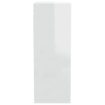 vidaXL Mobile a Parete Bianco Lucido 34,5x32,5x90 cm Legno Multistrato