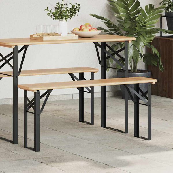 vidaXL Gambe per Panca da Birra Nero Acciaio verniciato a polvere