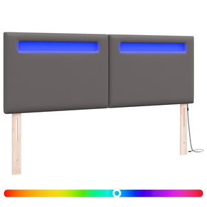 vidaXL Testiera LED Grigio 160 cm Pelle Sintetica
