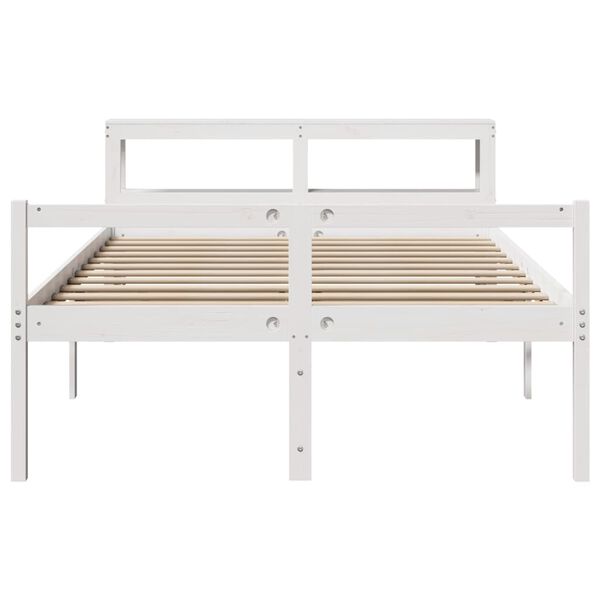 vidaXL Letto Anziani con Testiera Bianco 120x200cm Legno Massello Pino