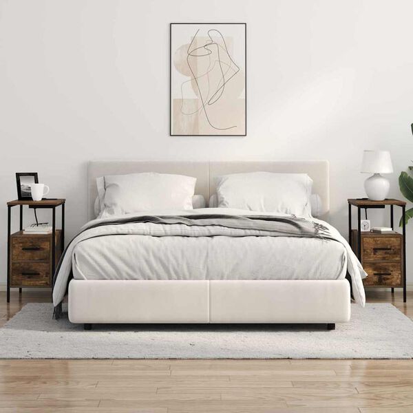 vidaXL Armadio da Notte Rovere fum&eacute; 30 x 48 x 61 cm Legno multistrato