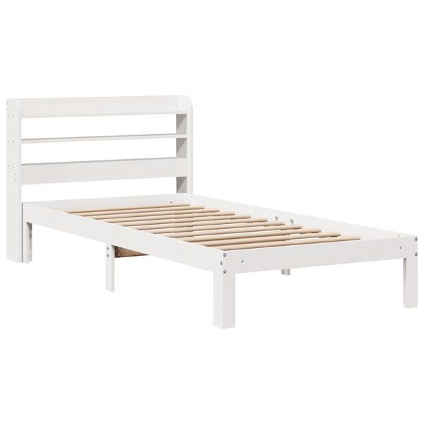 vidaXL Giroletto con Testiera Bianco 75x190 cm Legno Massello di Pino