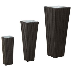 vidaXL Set da esterno 3 pz Nero 30 x 30 x 80 cm Metallo