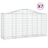 vidaXL Cesti Gabbioni ad Arco 7 pz 200x50x100/120 cm Ferro Zincato