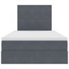vidaXL Letto con contenitore e materasso Grigio scuro 120 x 190 cm