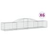 vidaXL Cesti Gabbioni ad Arco 6 pz 300x50x40/60 cm Ferro Zincato