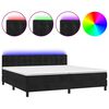 vidaXL Letto a Molle con Materasso e LED Nero 200x200 cm in Velluto