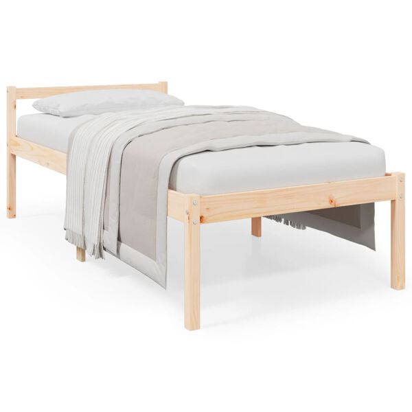 vidaXL Letto per Anziani 75x190 cm Small Single Legno Massello di Pino