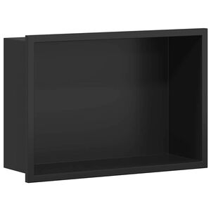 vidaXL Nicchia per doccia Nero 30 x 20 x 9,5 cm Acciaio Inox