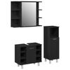 vidaXL Set di mobili per il bagno 3 pz Nero 30 x 30 x 99,5 cm