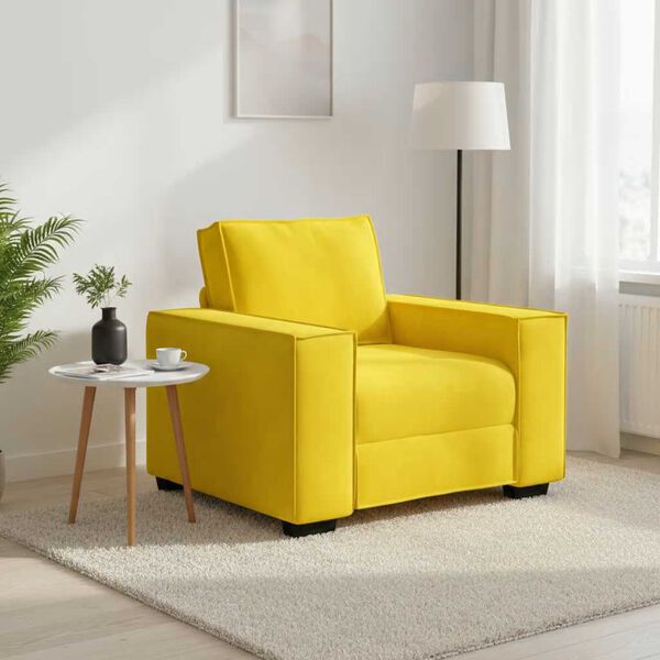 vidaXL Divano Sedia Giallo 60 cm Velluto