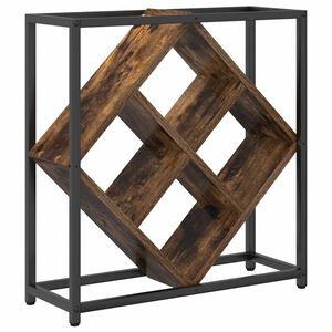 vidaXL Portabottiglie 16 bottiglie Legno ingegnerizzato Rovere fum&eacute;
