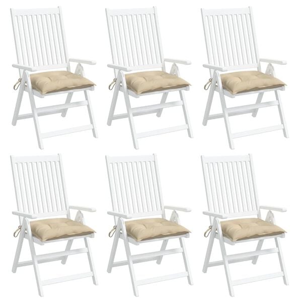 vidaXL Cuscini per Pallet 6 pz Beige 50x50x7 cm Tessuto Oxford