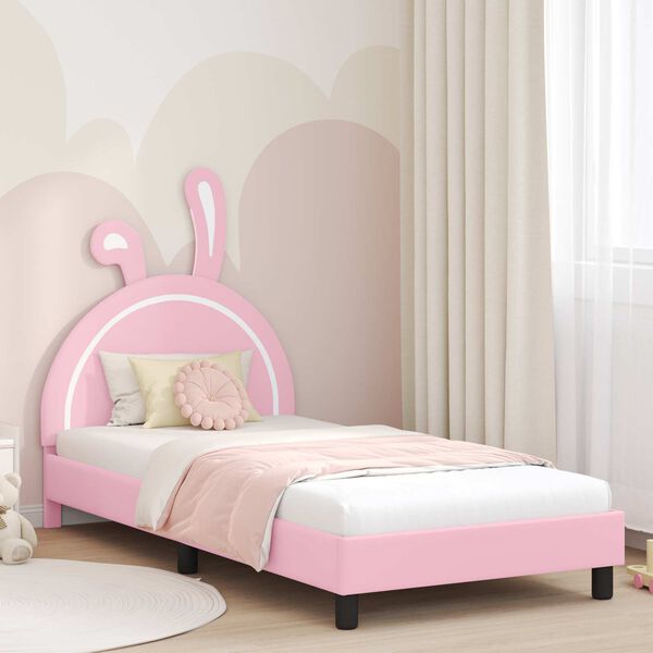vidaXL Struttura letto bambini con testata Rosa 80 x 200 cm PU