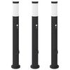 vidaXL Lampioni a paletto con sensore e presa 3 pz 80 cm Acciaio Inox IP44