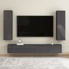 vidaXL Mobili TV 2pz Grigio Lucido 30,5x30x110 cm Legno Multistrato