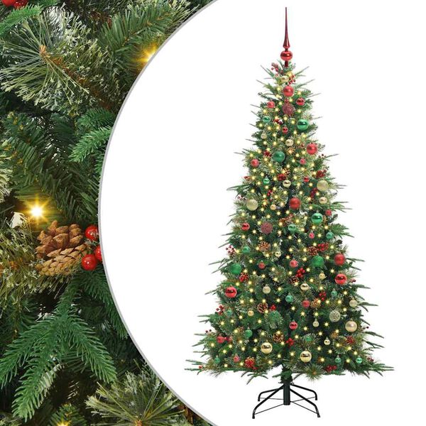 vidaXL Albero di Natale Artificiale con Rami Pieghevoli Verde 180 cm