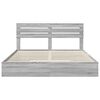 vidaXL Letto con Contenitore con testiera Grigio Sonoma 180 x 200 cm
