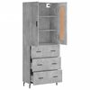 vidaXL Credenza Grigio Cemento 69,5x34x180 cm in Legno Multistrato