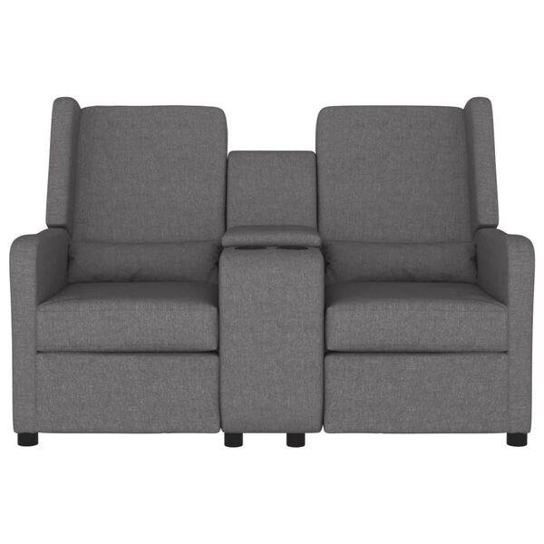 vidaXL Divano Massaggio a 2 Posti con Portabicchieri Grigio Chiaro