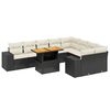 vidaXL Set Divani da Giardino 10pz con Cuscini in Polyrattan Nero