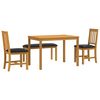 vidaXL Set da pranzo 4 pz Nero Legno di Quercia Massello