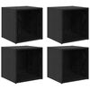 vidaXL Set mobile TV 4 pz Nero Legno ingegnerizzato