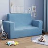 vidaXL Divano per Bambini a 2 Posti Blu in Morbido Peluche