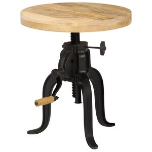 vidaXL Tavolino 45x(45-62) cm in Legno Massello di Mango e Ghisa