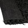 vidaXL Tappeto Shaggy a Pelo Lungo in Vera Pelle 120x170 cm Nero