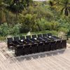 vidaXL Set da Pranzo da Giardino 17 pz con Cuscini Nero in Polyrattan