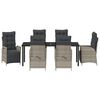 vidaXL Set da Pranzo per Giardino 7 pcs Grigio chiaro polyrattan