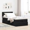 vidaXL Struttura Letto Pouf con Materasso Nero 100x200 cm Velluto