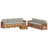 vidaXL Set di divani da esterno 9 pz Naturale e Grigio Chiaro