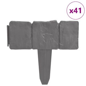 vidaXL Recinzione Giardino/Prato in Plastica 41 pz Aspetto Pietra 10 m