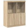 vidaXL Credenza Rovere Sonoma 81x37x100 cm in Legno Massello