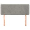 vidaXL Testiera ad Orecchio Grigio Chiaro 93x16x78/88 cm in Velluto