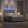 vidaXL Letto a Sorgente LED Grigio chiaro 140 x 190 cm Tessuto