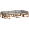 vidaXL Set di divani da esterno 11 pcs Grigio Naturale e Chiaro