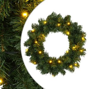 vidaXL Ghirlanda di Natale Verde Diam. 30 cm PVC 25 LED