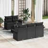 vidaXL Set di divani con cuscino 6 pcs Nero polyrattan