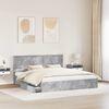 vidaXL Letto con Contenitore con testiera Grigio cemento 180 x 200 cm