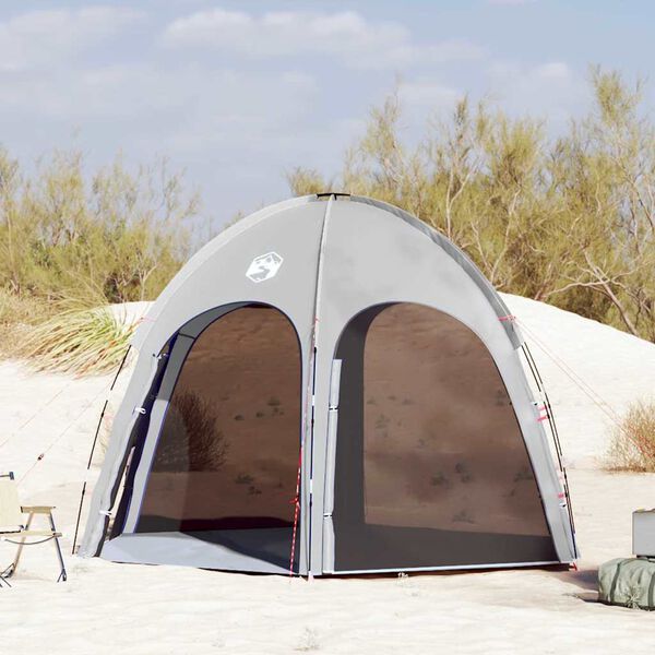 vidaXL Tenda da Piscina con tetto Grigio 366 x 305 x 231 cm