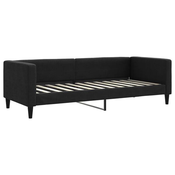 vidaXL Divano Letto con Materasso Nero 80x200 cm in Tessuto