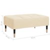 vidaXL Poggiapiedi Crema 78x56x32 cm in Velluto